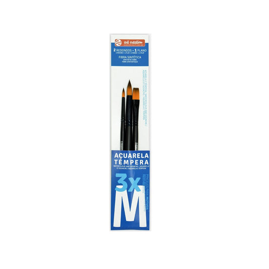 Talens Conjunto de 3 Pincéis M para Aguarela e Guache