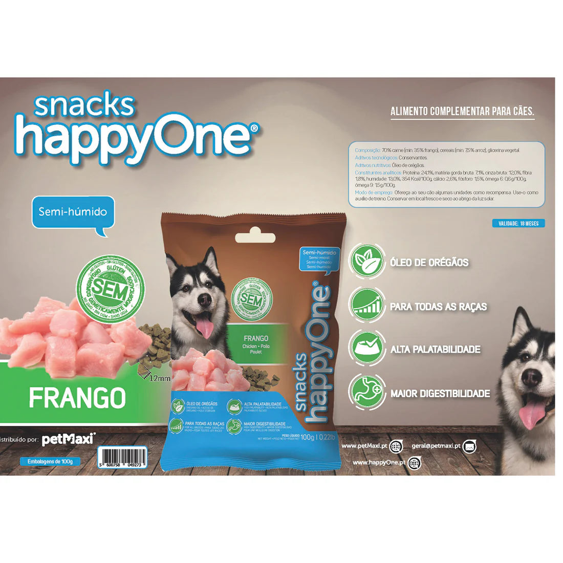 happyOne Snacks Cão Frango 100 gr