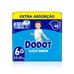 Dodot Bebé Seco Extra Fraldas T6 mais de 14 kg 48 un