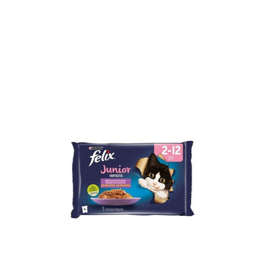 Purina Felix Fantastic Júnior Comida Húmida para Gato em Gelatina Pack 4 x 85 gr