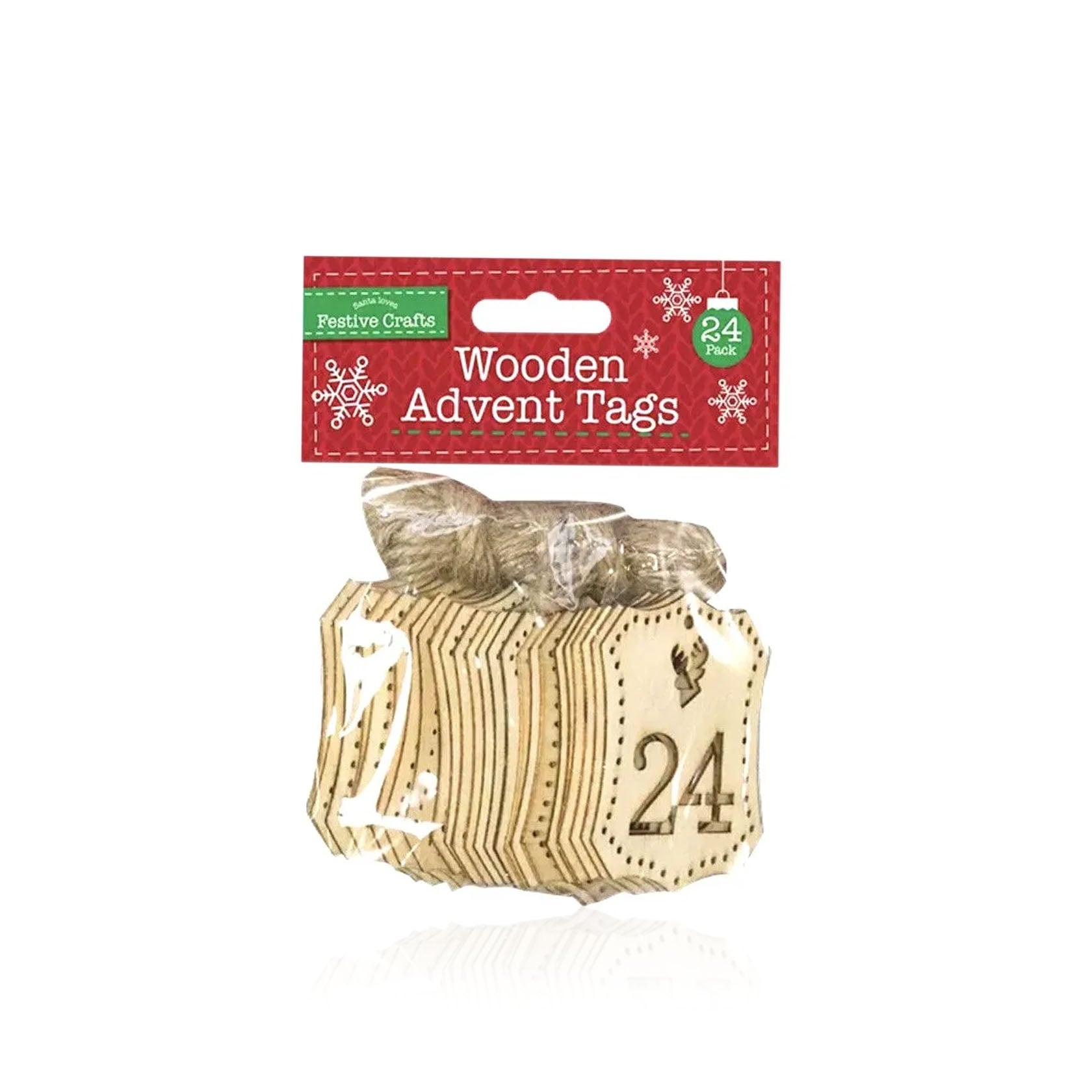 Conjunto 24 Etiquetas do Advento Madeira