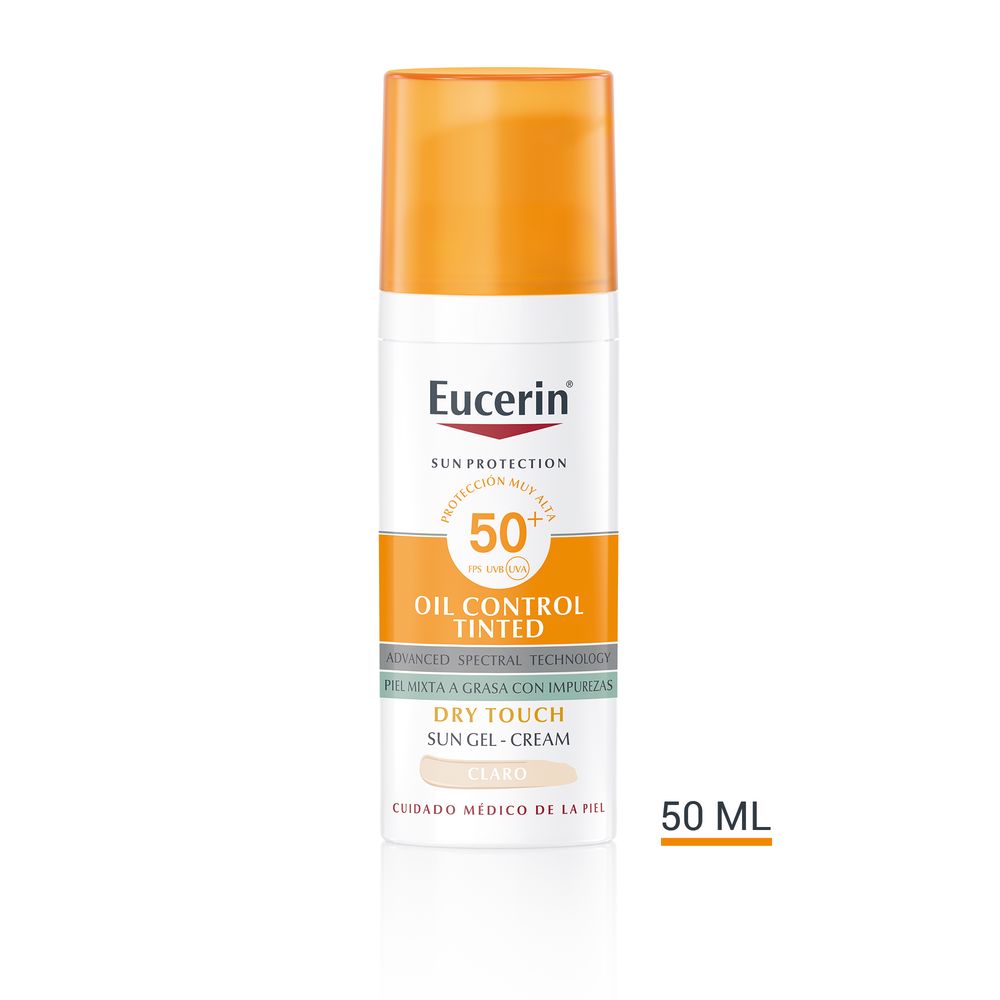 Eucerin Proteção Solar Controle de Óleo Toque Seco Gel-Creme Cor SPF50+ #light 50ml
