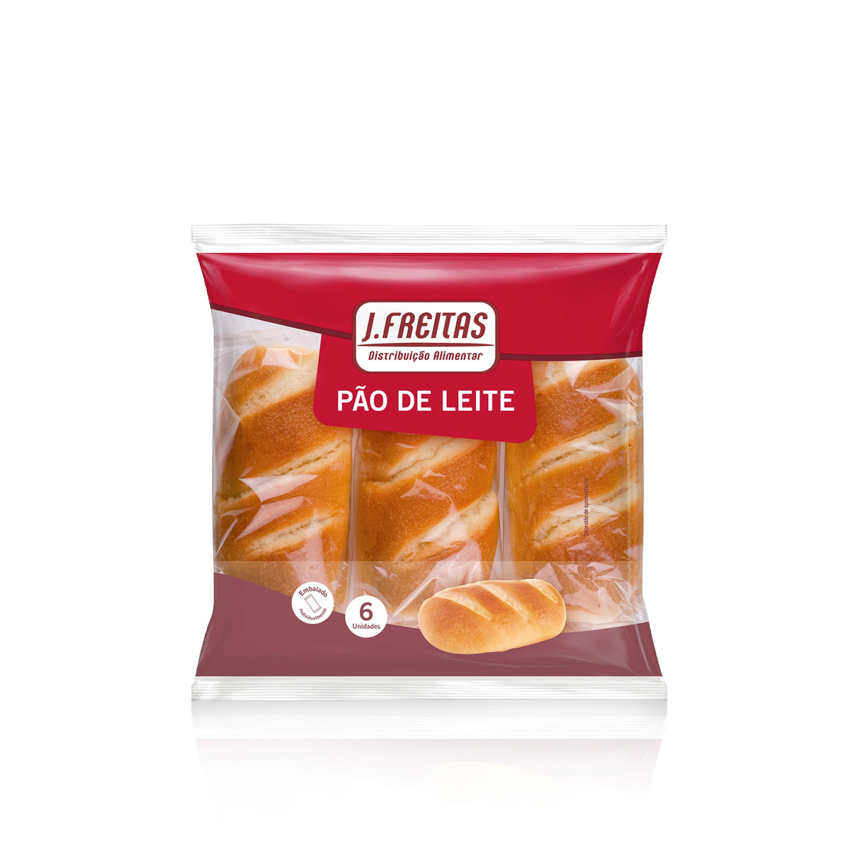J. Freitas Pão de Leite 6 un x 35 gr - 210 gr — embalagem