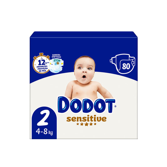 Dodot Sensitive Fraldas T2 4-8 kg 80 un