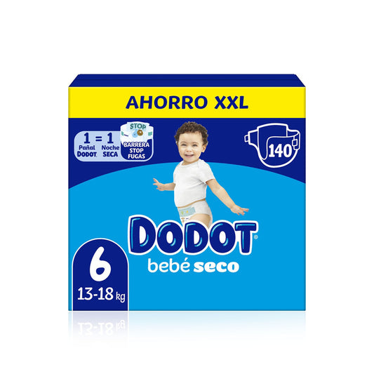 Dodot Bebé Seco Fraldas Box XXL T6 13-18 kg 140 un