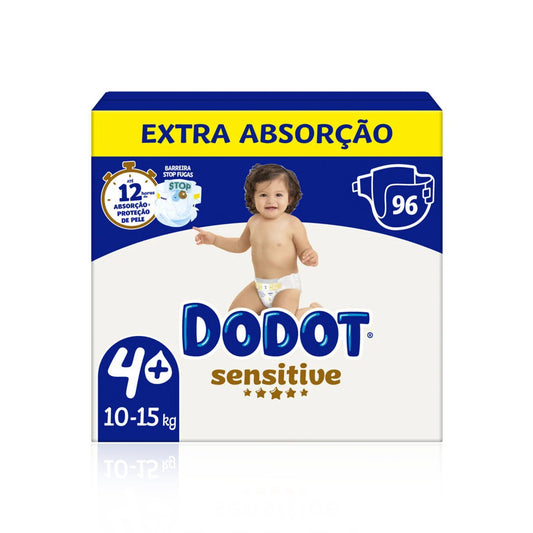 Dodot Sensitive Extra Fraldas T4+ 10-15 kg 96 un