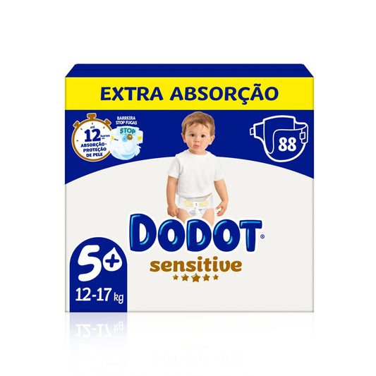 Dodot Sensitive Extra Fraldas T5+ 12-17 kg 88 un
