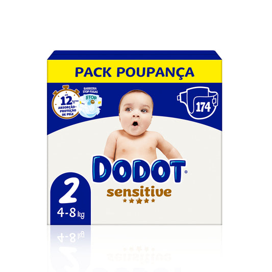 Dodot Sensitive Fraldas T2 4-8 kg 174 un
