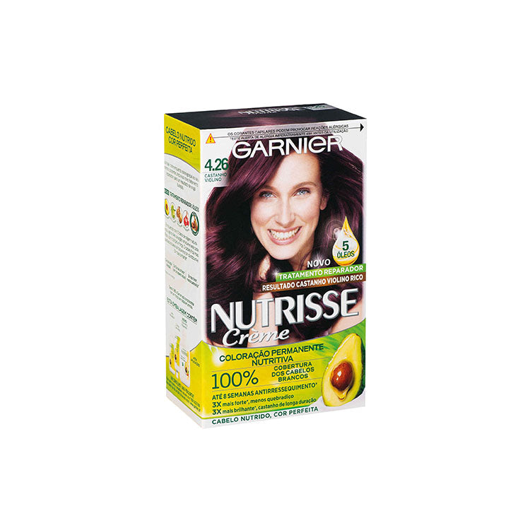 Garnier Nutrisse Coloração Permanente Castanho Violino 4.26 140 ml