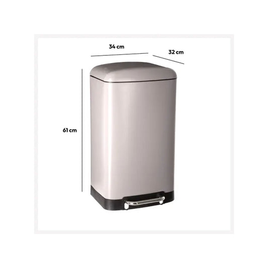 HKH Balde do Lixo Metal Bege Ariane com Pedal 30 L