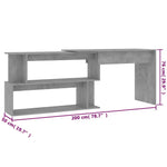 HKH Escritorio Esquinero Derivados de Madera Cemento - Gris