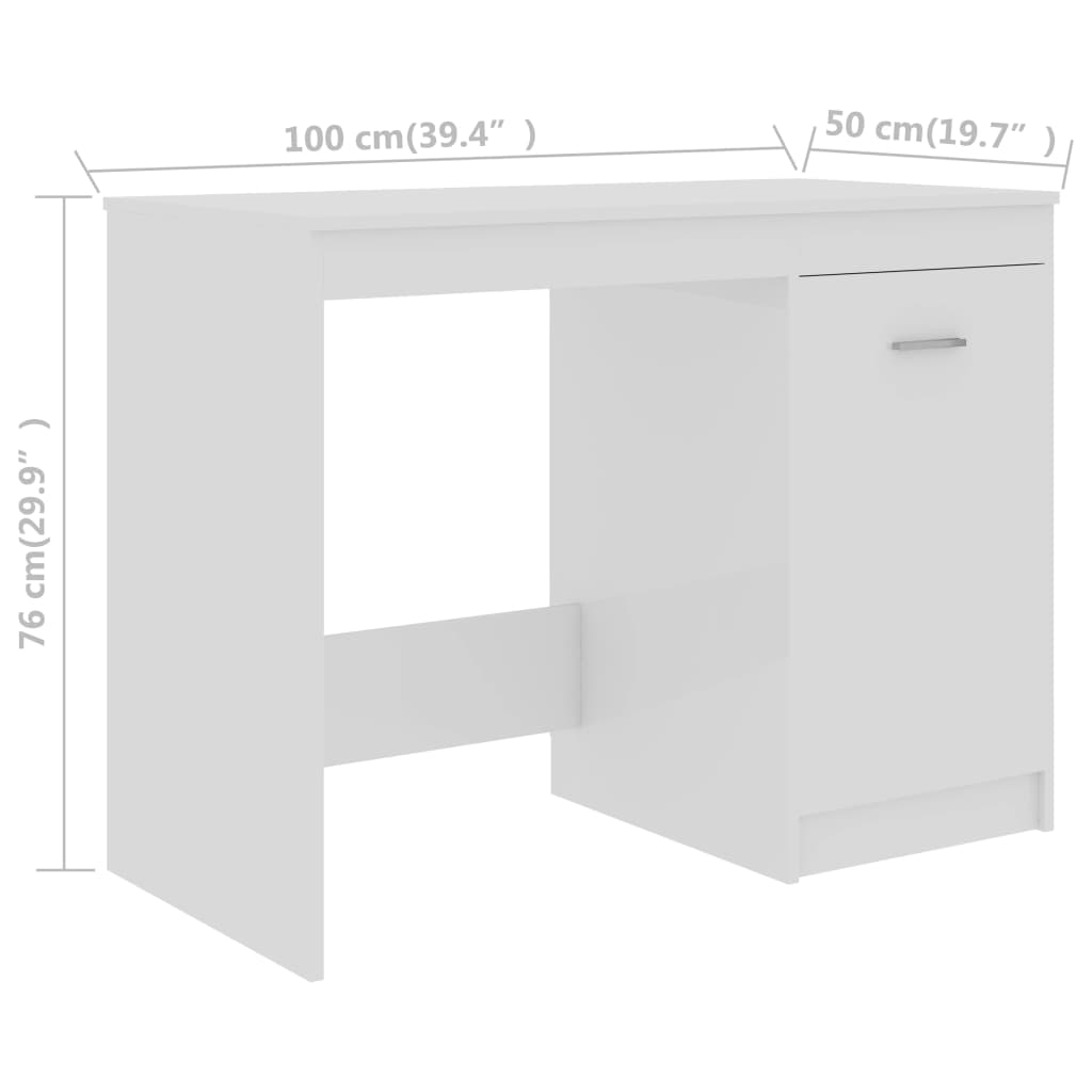 HKH Escritorio Derivados de Madera Brillante - Blanco