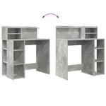 HKH Mesa com Armazenamento Cinza Concreto .5 Cm Madeira Derivada