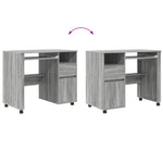 HKH Mesa de ordenador Gris Gris Sonoma Madera de Ingeniería Mediana