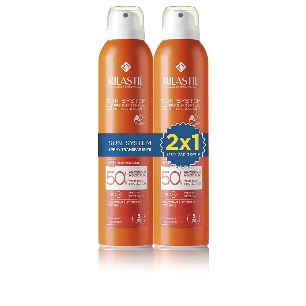 Rilastil Sistema Solar SPF50+ Spray Transparente - Pacote com 2 X 200ml