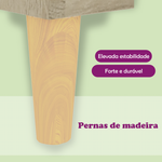 HKH Mesa Cabeceira Pernas de Madeira Sonoma em Carvalho