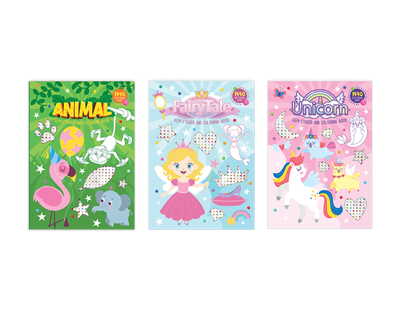 Livro de Colorir com Pedras Brilhantes