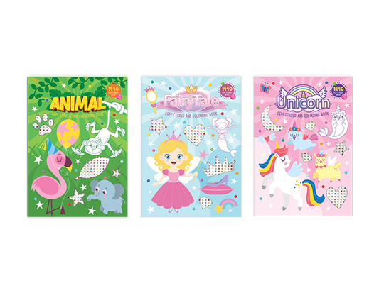 Livro de Colorir com Pedras Brilhantes