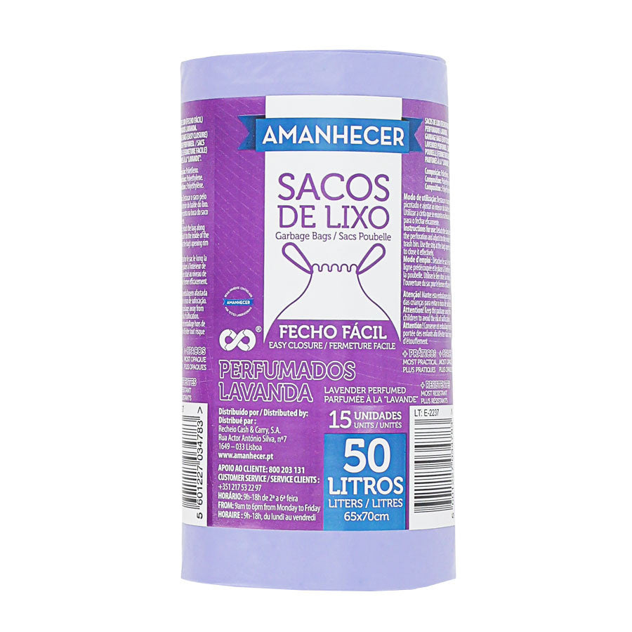 Amanhecer Sacos Lixo Perfumados 50 L 15 un