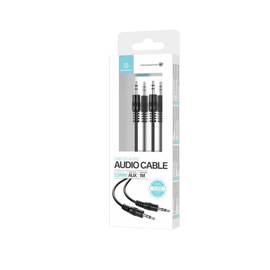 Techancy Cabo de Áudio Adaptador 3.5 MM Stéreo 1 M Preto