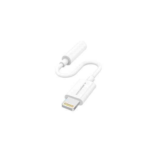 Techancy Cabo de Áudio Adaptador Lightning 3.5MM Branco