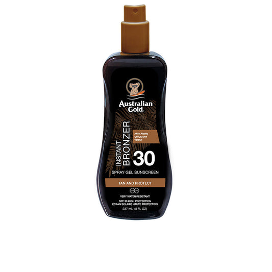 Australian Gold Protetor Solar SPF30 Gel Spray com Bronzeador Instantâneo 237ml