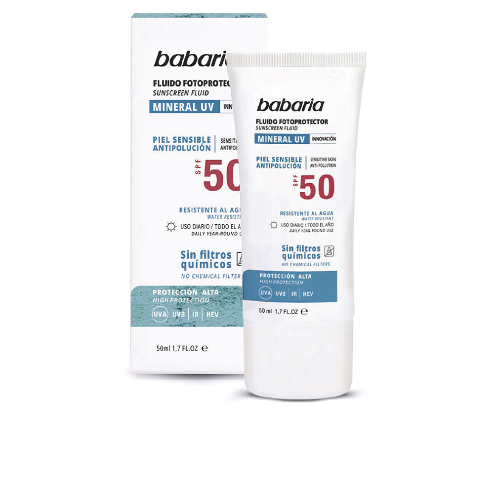 Babaria Solar Mineral UV Fluido Fotoprotetor Facial SPF50 50ml