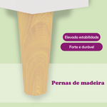 HKH Conjunto de 2 Mesas de Cabeceira com Pernas de Branco em Pinho
