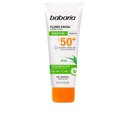 Babaria Fluido Facial de Aloe Vera para Pele Sensível SPF50+ 75ml