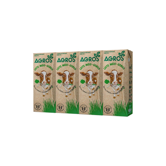 Agros Leite Meio Gordo 4 x 200 ml