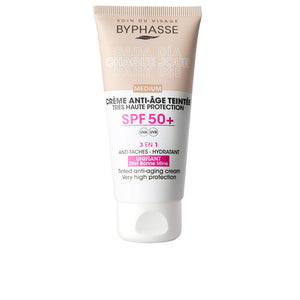 Byphasse Creme Facial Antienvelhecimento com Cor SPF50+ #médio 50ml