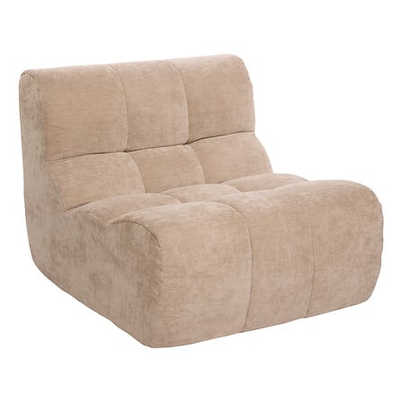HKH Sofá 1 Lugar Tecido Chenille Bege