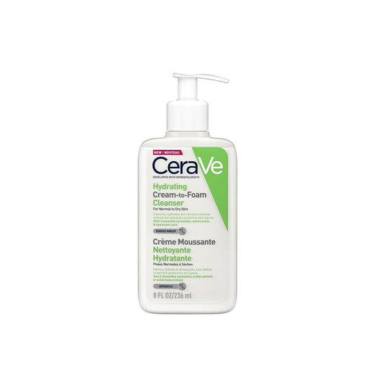 CeraVe Limpiador en Crema Espumosa Hidratante Piel Normal a Seca 236ml