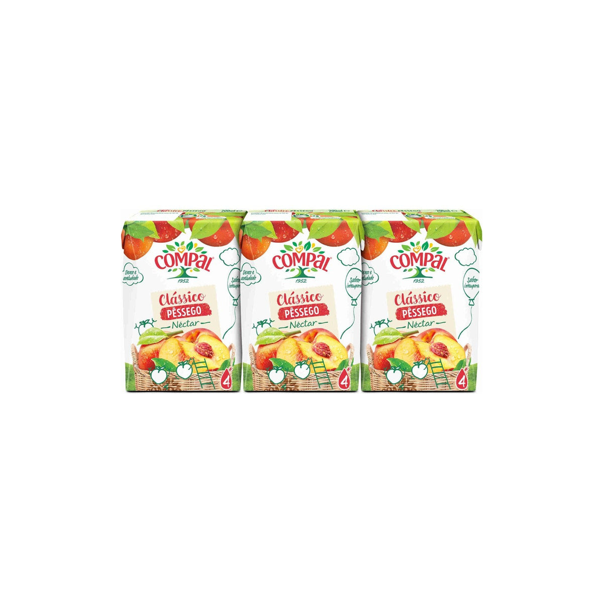 Compal Clássico Néctar Pessego 20 cl - Pack 3 x 20 cl