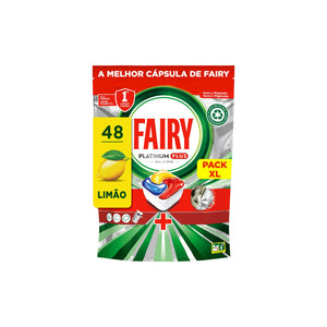Fairy Platinum Plus Limão Pastilhas Máquina Loiça 48 pastilhas