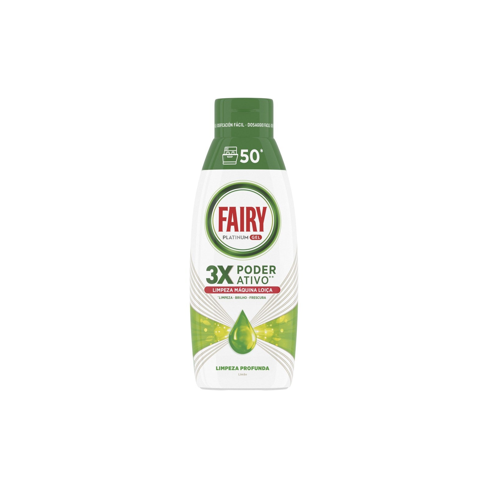 Detergente Gel Fairy Platinum Limpeza Profunda Limão 1.08 kg