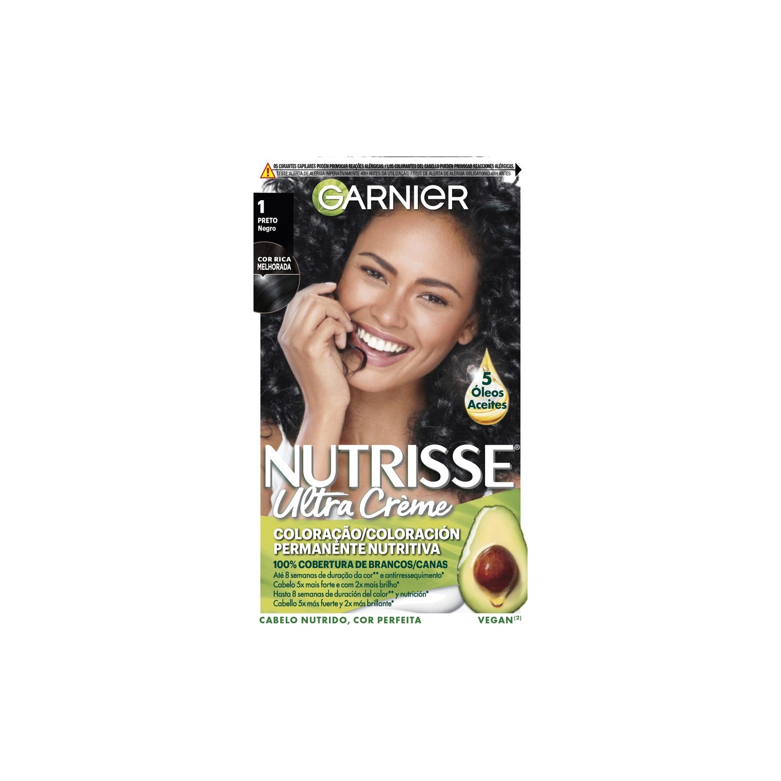 Garnier Nutrisse Coloração Permanente Preto 1.0 140 ml