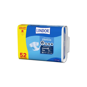 Lindor Fraldas para Adultos Tamanho Médio Elásticos Air Dry Dermo 52 un