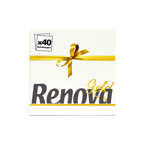 Renova Guardanapo Art Table Gold Branco 40 un