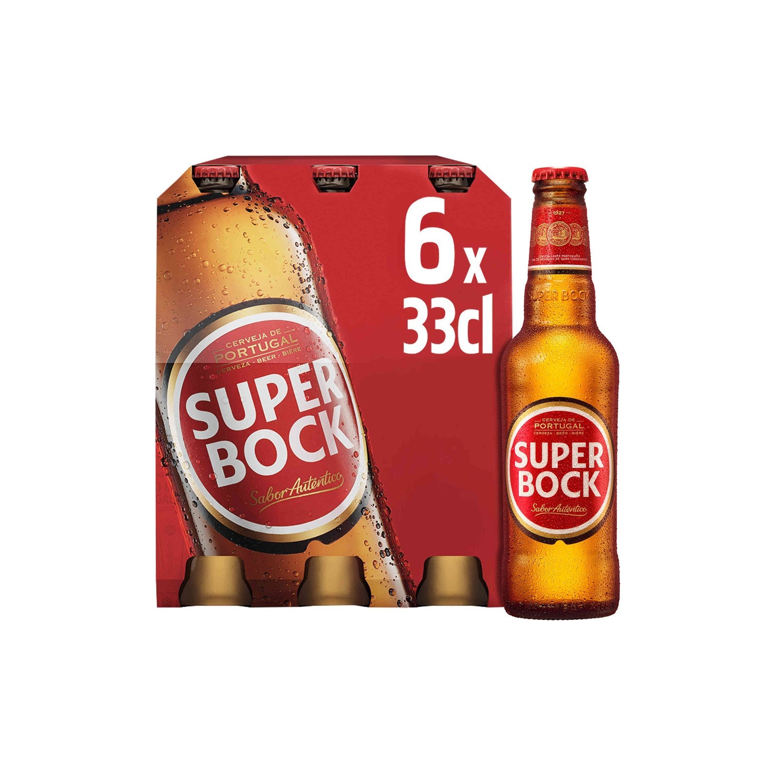 Super Bock Cerveja com Álcool 33 cl - Pack 6 x 33 cl