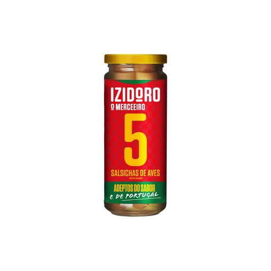 Izidoro Salsichas Aves 5 un Frasco 245 gr
