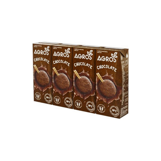 Agros Leite Achocolatado 4 x 200 ml