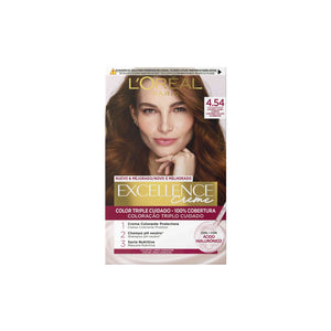 L'Oréal Excellence Coloração Permanente Creme Castanho Acajou Acobreado 4.54