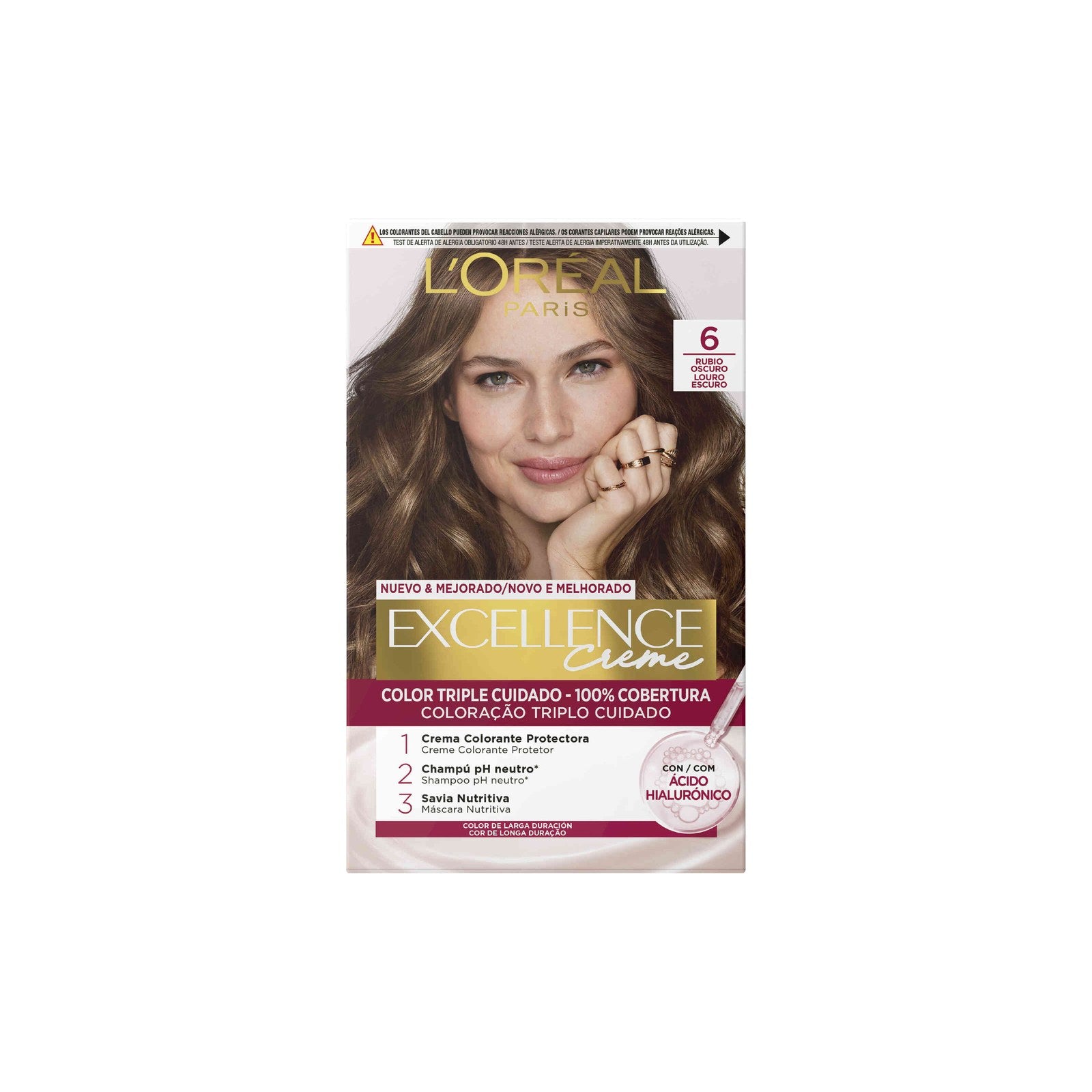 L'Oréal Excellence Coloração Permanente Creme Louro Escuro 6