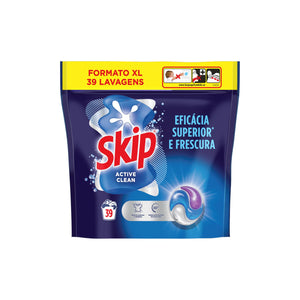 Skip Detergente Máquina Roupa Active Clean 39 Cápsulas