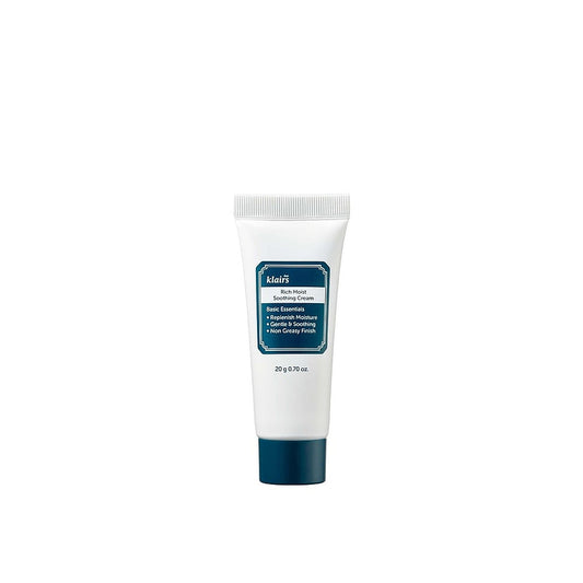 Dear, Klairs Rich Moist Soothing Cream 20 G Hydrates, Soothes Sensitive Skin, And Is Fragrance-free