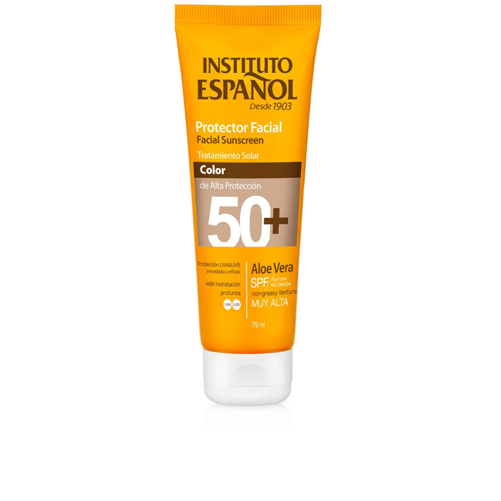 Instituto Español Protetor Facial de Aloe Vera com Cor SPF50+ 75ml