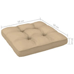 HKH Otomana Paletas C/ Cojín Color Arena Madera Marrón Miel - Beige