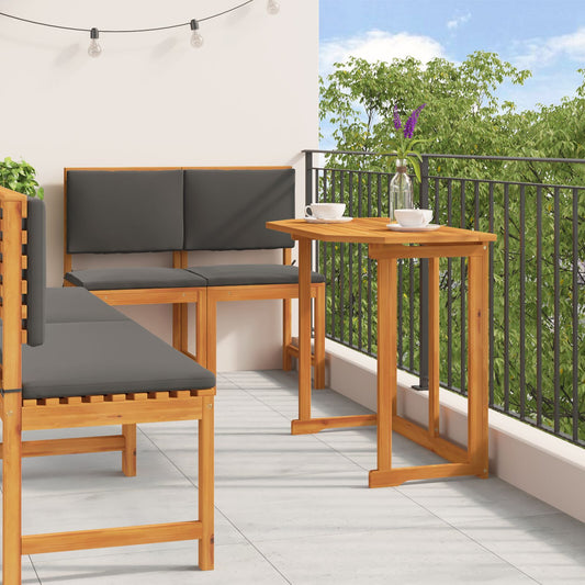 Conjunto de Jantar para o Jardim de 5 Peças com Almofadas em Madeira Sólida de Acácia - Castanho