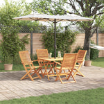 Conjunto de Jantar para o Jardim com 5 Peças - Madeira Sólida de Acácia - Castanho